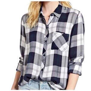 Rails Hunter Midnight Pine Plaid Long Sleeve Button Down Size Small